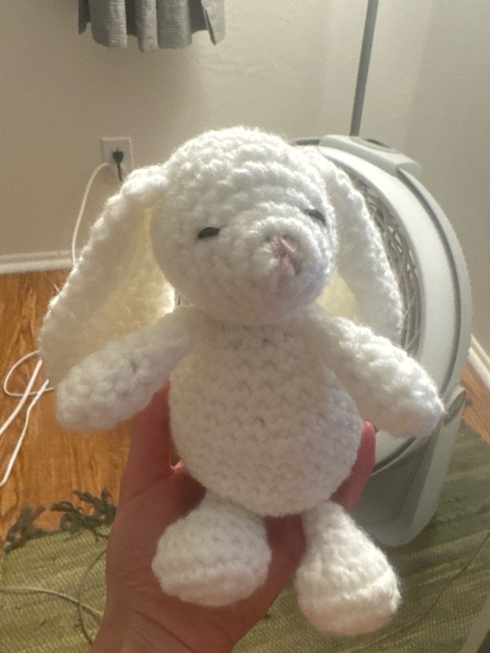 Handmade White Crochet Bunny Plush